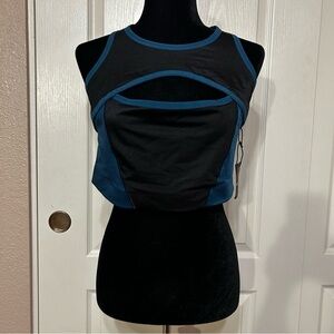 NWT Savage X Fenty Teal and Black Sport Bra Size 18/20‎